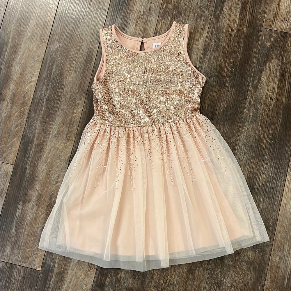GAP Gold Sequin Sleeveless Sundress